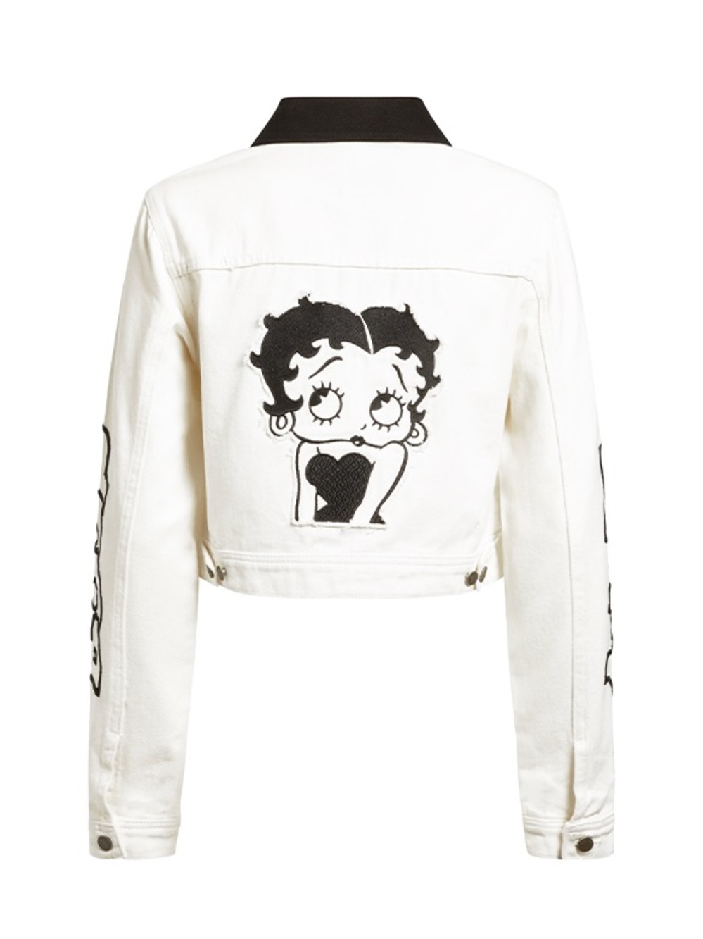 Guess x Betty Boop Cropped White Denim Jacket